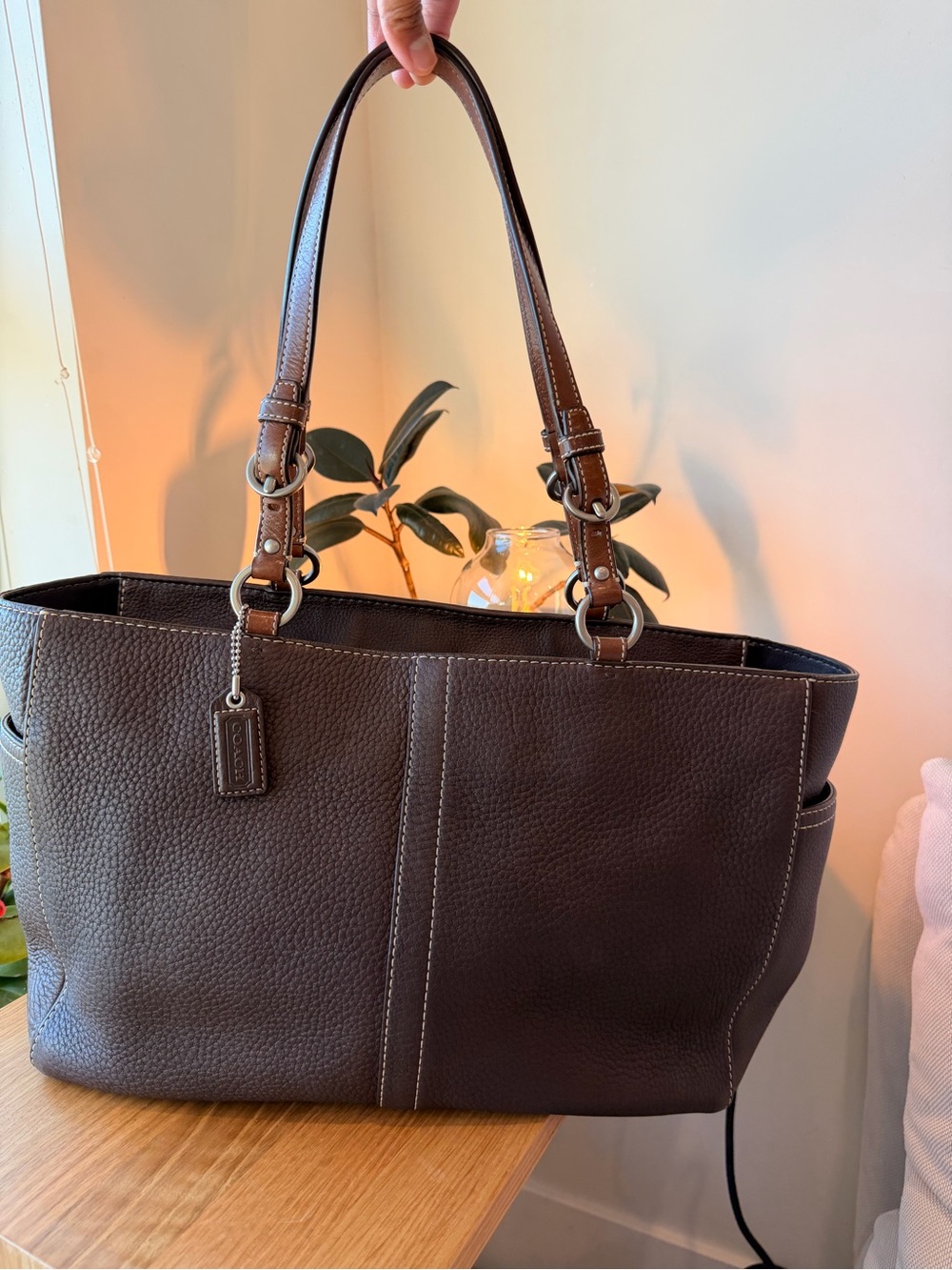 🤎Vintage Coach 2007 🔥Chelsea Brown Pebbled Leather Shoulder Tote